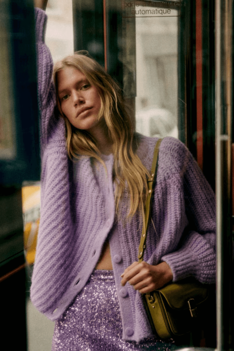 cardigan sezane mauve