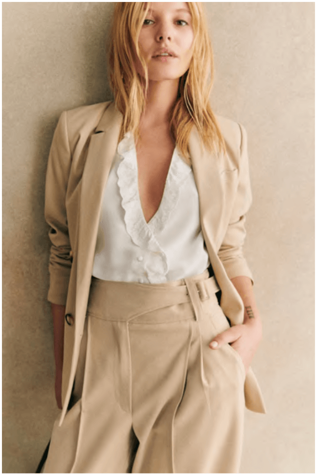 look camaïeu neutre Sezane